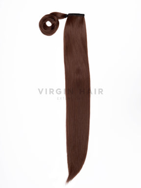 CHOCOLATE BROWN straight ponytail