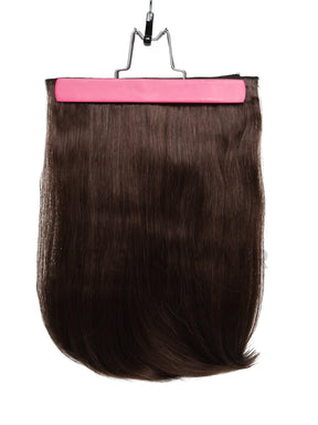 DARK BROWN straight synthetic hair