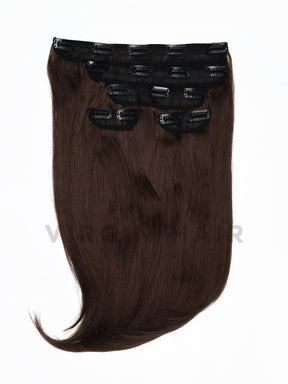 DARK BROWN straight synthetic hair